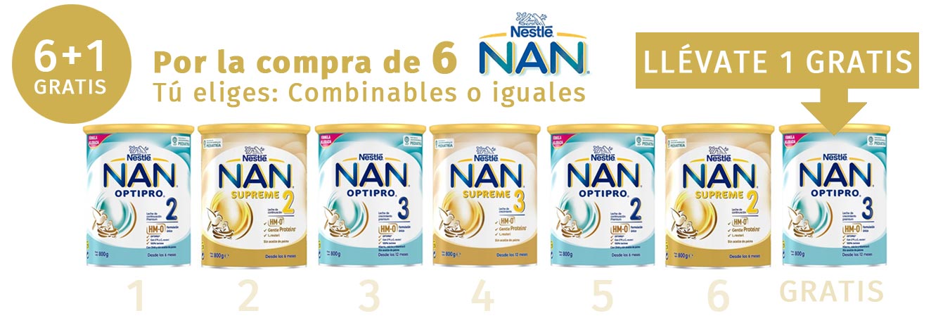 6x1 en productos Nestlé NAN OPTIPRO y NAN SUPREME